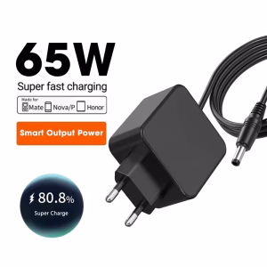 65W GaN Technology Power Adapter with Type-C Port & Dc Cable AC/DC Charger for iPhone Laptop MacBook Protection OTP OVP OCP