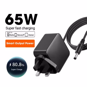 Gan Charger 65w Original Laptop Fast Charger AC UK Plug and DC USB A+C A+2C Type C & Cable with UKCA Certificates