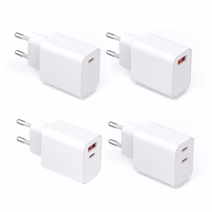 PD 30W Fast Wireless Charging Smart Charger EU Plug 5V3A 9V3A 12V2.5A 15V2A 20V1.5A for Mobile Phones Type-C Folding Earphone