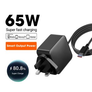 GaN 65W UK Plug with Attached Cable + Type C PD GaN Charger for Hobby Shop and Laptop
