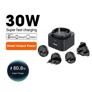 Family Design 30W 35W GAN Charger Adapter for Mobile Phones Fast Charging Portable Wall PD Charger QC3.0 Type-C OVP OTP